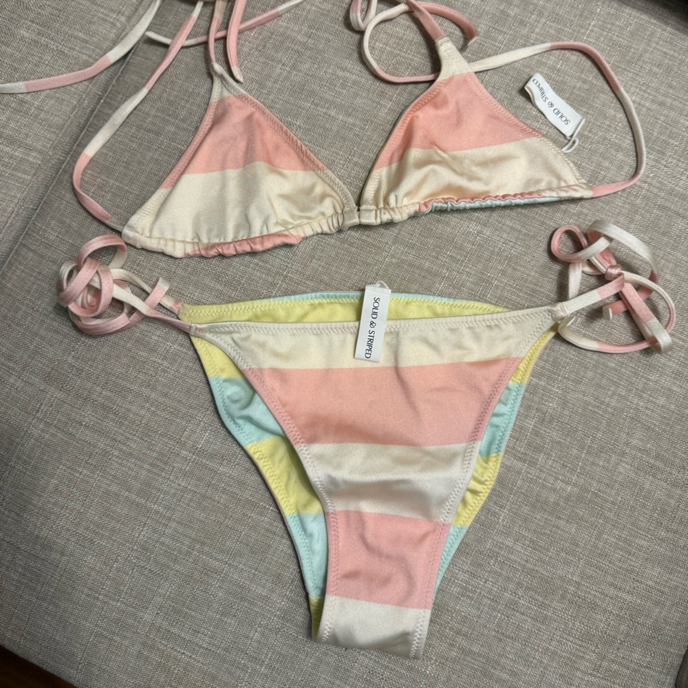 SOLID & STRIPED Multicolor Striped Bikini